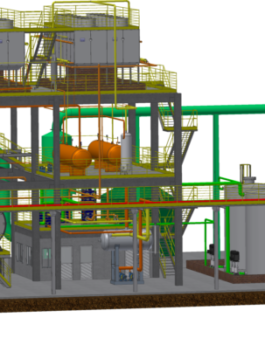 Planta SIRESP com a utilização de lodo: o sistema abrange o tratamento do lodo, secagem, produção de frio e calor e tratamento de emissões.